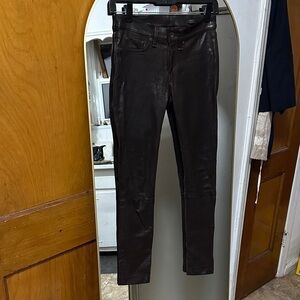 Rag & Bone Dark Brown Lambskin low rise skinny Leather Pants